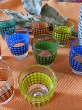 Service à liqueur vichy multicolore VINTAGE