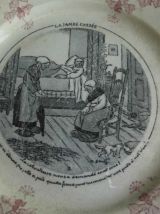 LOT de 4 assiettes parlantes "sujets GENTY"  XIXème 