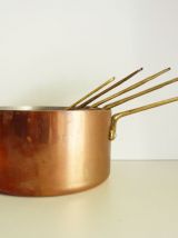Lot de 5 casseroles française en cuivre étamé 