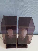 lampes de chevet en plexiglas fumé thermo-formé  années 70