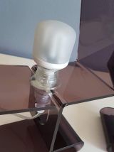 lampes de chevet en plexiglas fumé thermo-formé  années 70