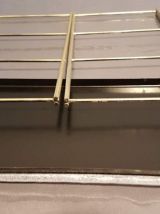 petite étagère string 2 plateaux métal noir  structure dorée