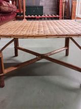 Table basse vintage en rotin