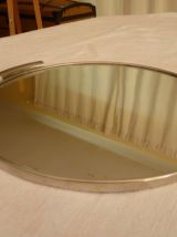 Plateau miroir et inox vintage