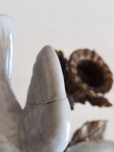 bougeoir art nouveau en bronze et porcelaine blanche