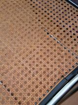 chaise pliable cannée  structure métal chromé style Castelli