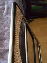 chaise pliable cannée  structure métal chromé style Castelli