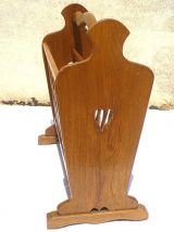 porte  revues  en bois massif , vintage