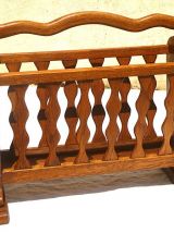 porte  revues  en bois massif , vintage