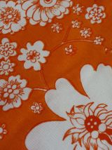 tissu d'ameublement vintage à fleurs orange 