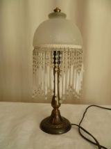 Lampe à poser champignon à pampilles, vintage