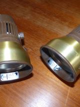 2 appliques/spots années 70 marron et laiton