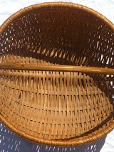 panier rond en osier , vintage