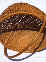 panier rond en osier , vintage