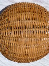 panier rond en osier , vintage