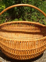 panier rond en osier , vintage