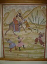 Ancienne estampe sur soie mongole