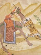 Ancienne estampe sur soie mongole