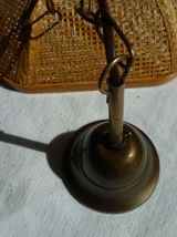 Suspension osier tressé, laiton, vintage
