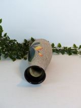 Vase grès décor floral