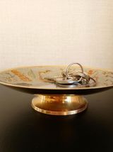 Vide poche en laiton motif "paons" 