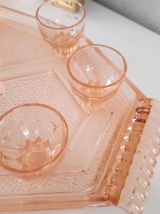 Service à liqueur vintage rose. 