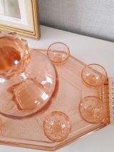 Service à liqueur vintage rose. 