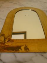 Charmant petit miroir laiton artisanal Inde vintage