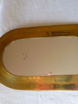 Charmant petit miroir laiton artisanal Inde vintage