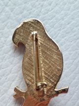 Broche perroquet émaillée vintage