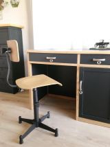 Bureau vintage et sa chaise industriel 