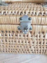 Valisette , Malette en osier et bois 