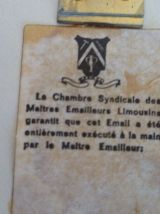 2 petits tableaux émaux Limoges L DADAT vintage