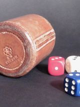 Gobelet en Cuir pour Jeux de Dés Vintage 1970