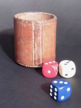 Gobelet en Cuir pour Jeux de Dés Vintage 1970