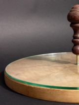 Plateau à Fromage Français Rétro 1970 Bois et Verre