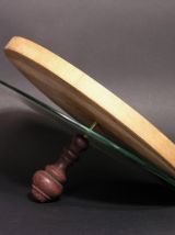 Plateau à Fromage Français Rétro 1970 Bois et Verre