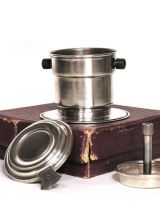 Ensemble Filtre Tasse pour Café et Sucrier en Métal Argenté