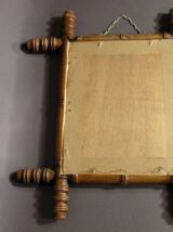 Miroir Art Déco Faux Bambou / Miroir en Bois Tourné