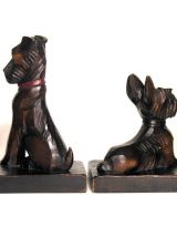 Serre Livres Chiens Bois Rétro 1960 / Serre-Livres Vintage