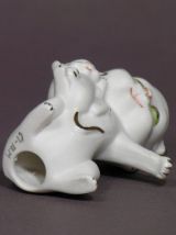 Figurine Rare Ancienne Chat - Chaton / Biscuit de Porcelaine