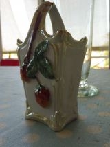 Panier décor fraises biscuit très fin