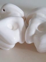 mains céramique murales blanches porte-serviettes bougeoirs