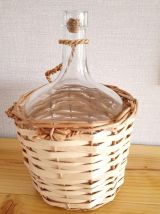 Dame Jeanne verre et rotin 