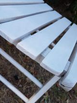 fauteuils de jardin pliants blancs en bois des années 70
