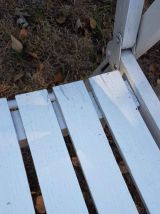 fauteuils de jardin pliants blancs en bois des années 70