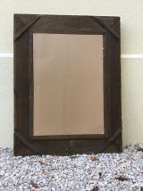 Miroir ancien avec cadre en bois mouluré 76 x 59