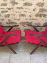  fauteuil scandinave rouge