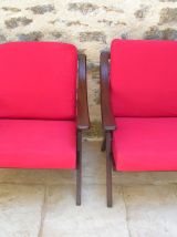  fauteuil scandinave rouge