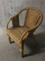 Fauteuil enfant en osier et rotin